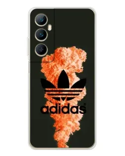 Чехол для Realme C75 с картинкой «Оранжевый дым Adidas»