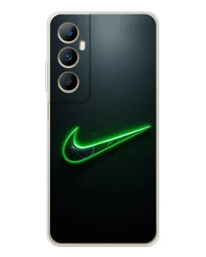 Чехол для Realme C75 с картинкой «Неоновый контур Nike»