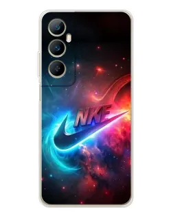 Чехол для Realme C75 с картинкой «Огненный логотип Nike»