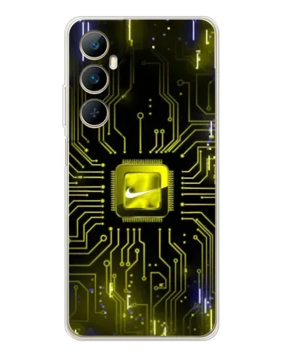 Чехол для Realme C75 с картинкой «Nike — золотая искра»