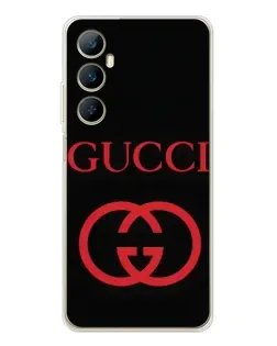 Чехол для Realme C75 с картинкой «Gucci — красный логотип»