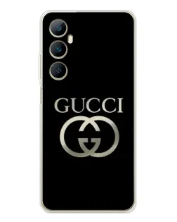 Чохол для Realme C75 з картинкою «Gucci — золото на чорному»