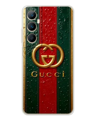 Чохол для Realme C75 з картинкою «Gucci — фірмова смуга та золото» Чохол для Realme C75 з картинкою «Gucci — фірмова смуга та золото»