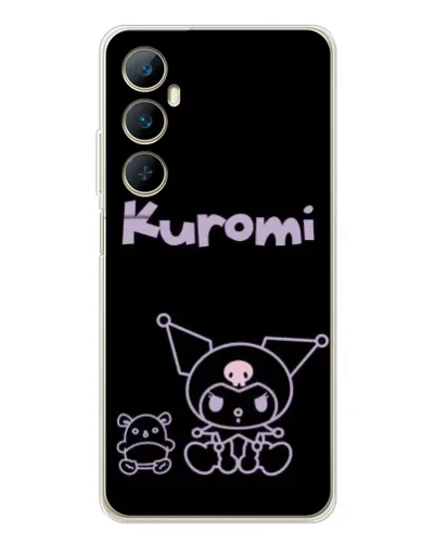 Чехол для Realme C75 с картинкой «Kuromi — черный минимализм»