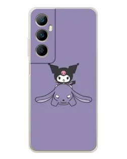 Чехол для Realme C75 с картинкой «Kuromi на лиловом фоне»