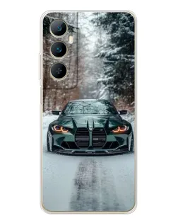 Чохол для Realme C75 з картинкою «BMW у зимовому лісі»
