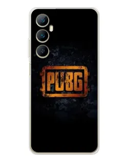 Чехол для Realme C75 с картинкой «PUBG — золотой логотип»