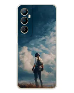 Чехол для Realme C75 с картинкой «Герой PUBG на скале»