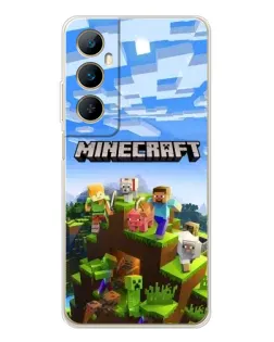 Чехол для Realme C75 с картинкой «Minecraft классический мир»