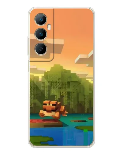 Чехол для Realme C75 с картинкой «Майнкрафт закат солнца»