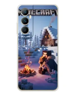 Чехол для Realme C75 с картинкой «Зимний Minecraft»