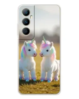 Чехол для Realme C75 с картинкой «Пара единорогов»