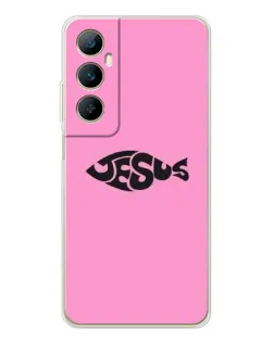 Чехол для Realme C75 с картинкой «Розовый символ  Jesus»