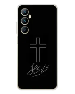 Чехол для Realme C75 с картинкой «Графический крест Jesus»