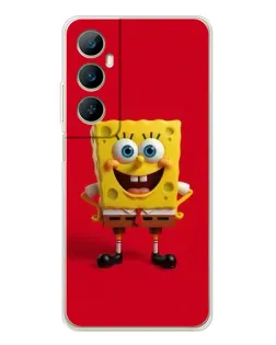 Чехол для Realme C75 с картинкой «Спанч Боб на красном»