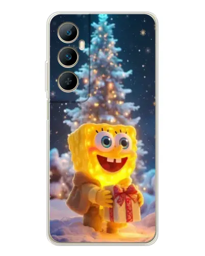 Чехол для Realme C75 с картинкой «Рождественский Спанч Боб»