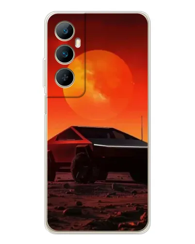 Чехол для Realme C75 с картинкой «Cybertruck на Марсе»