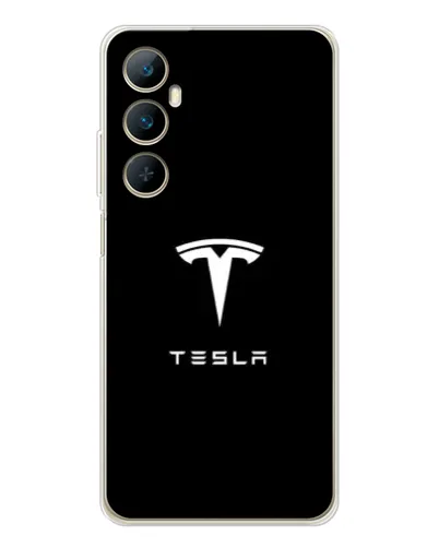 Чехол для Realme C75 с картинкой «Tesla White Logo»