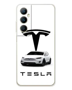 Чехол для Realme C75 с картинкой «Tesla White Style»