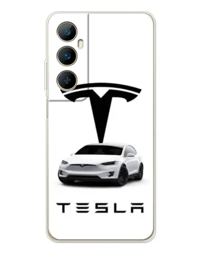 Чехол для Realme C75 с картинкой «Tesla White Style»