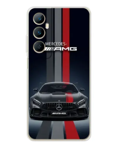 Чехол для Realme C75 с картинкой «Mercedes — белый карбон»