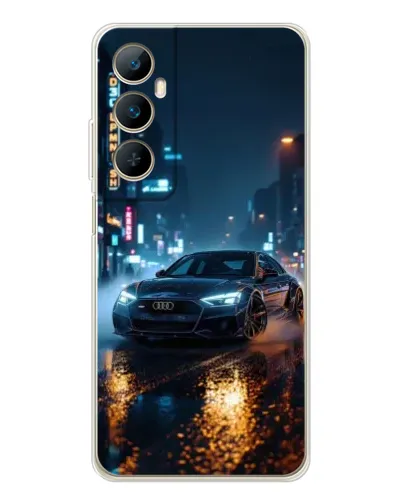 Чехол для Realme C75 с картинкой «Ночной город и Audi»