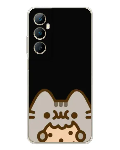 Чехол для Realme C75 с картинкой «Пушин на черном»