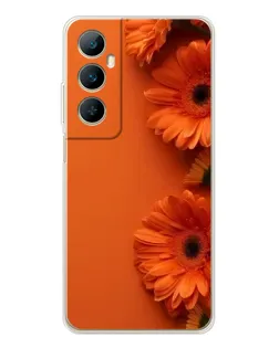 Чехол для Realme C75 с картинкой «Оранжевые герберы»