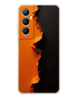 Чехол для Realme C75 с картинкой «Оранжевый разлом»