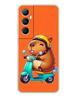 Чехол для Realme C75 с картинкой «Капибара на скутере»