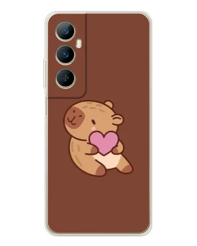 Чехол для Realme C75 с картинкой «Капибара с сердцем»