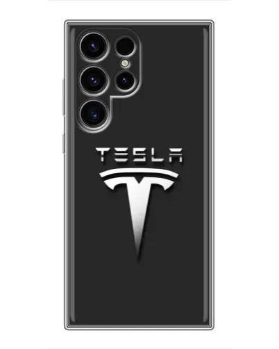 Чехол для RealMe C75x с картинкой «Стальной логотип Tesla»
