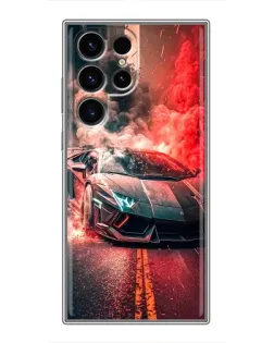 Чехол для RealMe C75x с картинкой «Lamborghini красный дым»