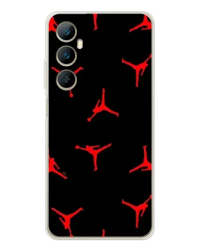 Чехол для Realme C76 с картинкой «Jordan Red Pattern»