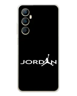 Чехол для Realme C76 с картинкой «Jordan White Logo»