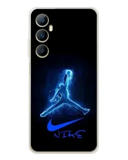 Чехол для Realme C76 с картинкой «Jordan Neon Blue»