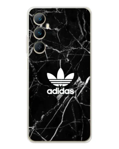 Чехол для Realme C76 с картинкой «Белый мрамор Adidas»