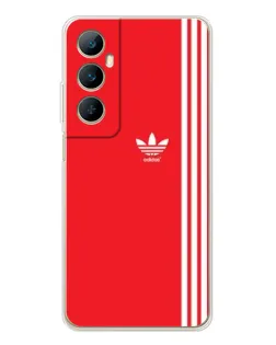 Чехол для Realme C76 с картинкой «Красный минимализм Adidas»
