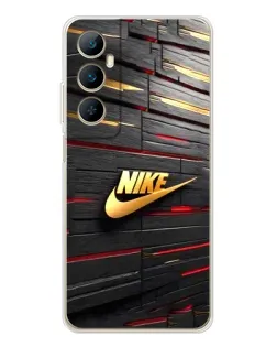 Чохол для Realme C76 з картинкою «Золотий Nike на металі»