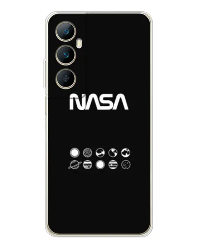 Чехол для Realme C76 с картинкой «NASA — технический принт» Чехол для Realme C76 с картинкой «NASA — технический принт»