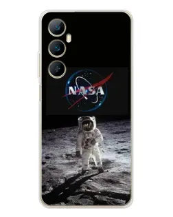 Чехол для Realme C76 с картинкой «Астронавт на Луне»