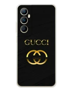 Чехол для Realme C76 с картинкой «Золотой логотип Gucci»