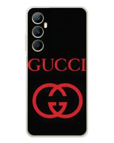 Чехол для Realme C76 с картинкой «Gucci — красный логотип»