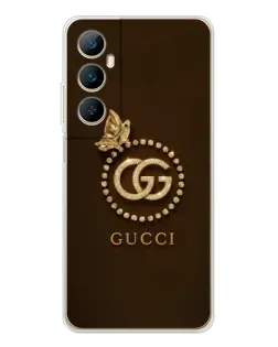 Чехол для Realme C76 с картинкой «Gucci — золотая бабочка»