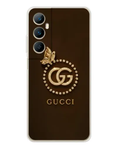 Чехол для Realme C76 с картинкой «Gucci — золотая бабочка»