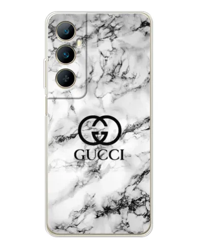 Чехол для Realme C76 с картинкой «Gucci — мраморный шик»