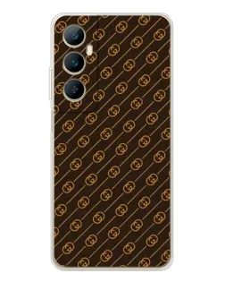 Чехол для Realme C76 с картинкой «Gucci — золотые диагонали»