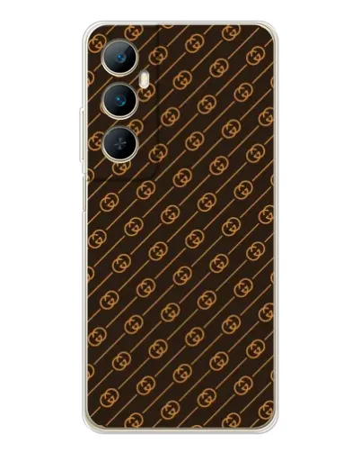 Чехол для Realme C76 с картинкой «Gucci — золотые диагонали»