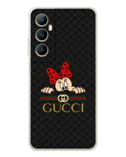 Чехол для Realme C76 с картинкой «Минни Маус Gucci — черный»