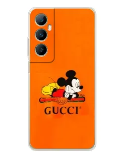 Чехол для Realme C76 с картинкой «Микки Маус Gucci — оранж»